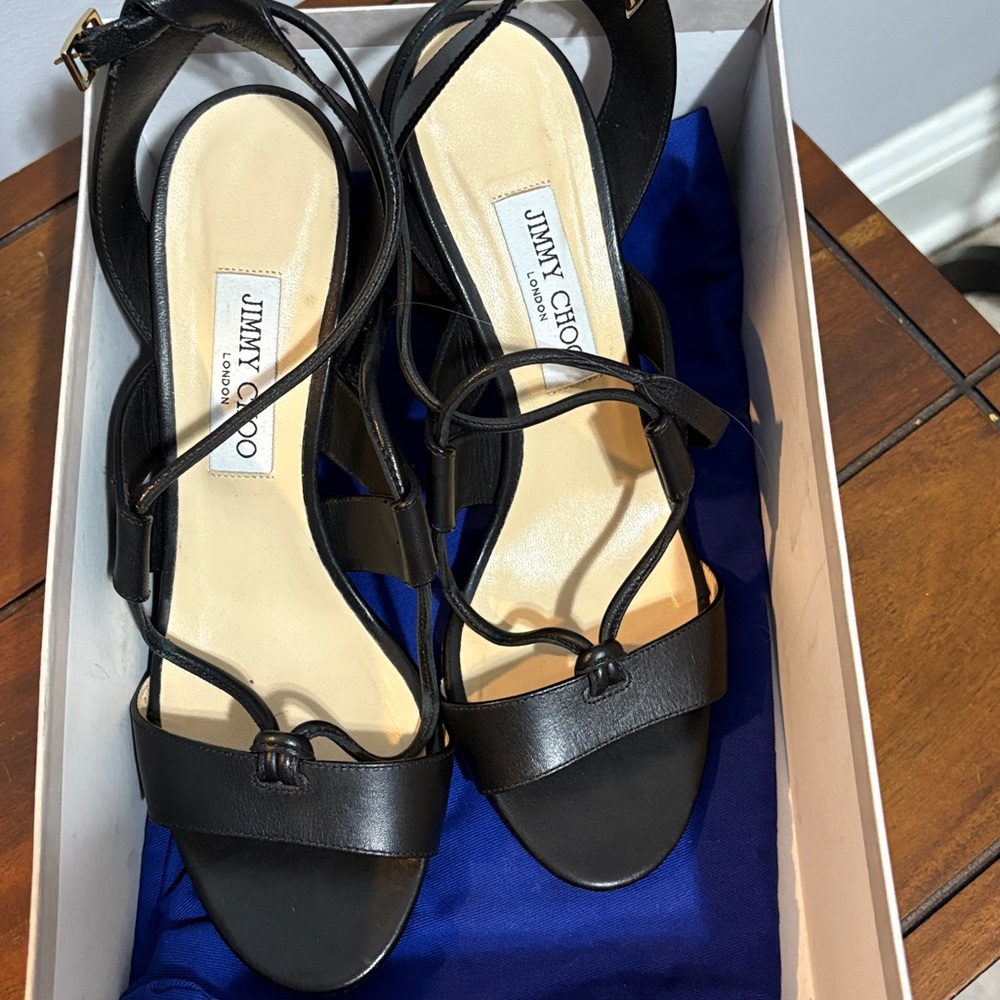 Jimmy Choo Elegant Black Strappy Heels